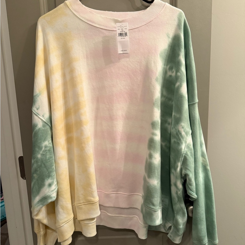 American Eagle Tie-Dye Sweatshirt in Pastel Shades